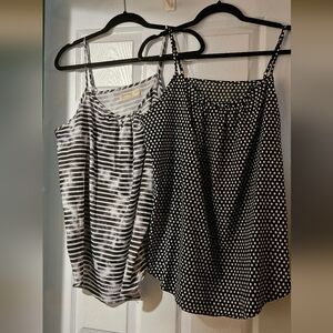 Faded Glory Black and White Striped Blouse and Pokedot Blouse. 2 for $8